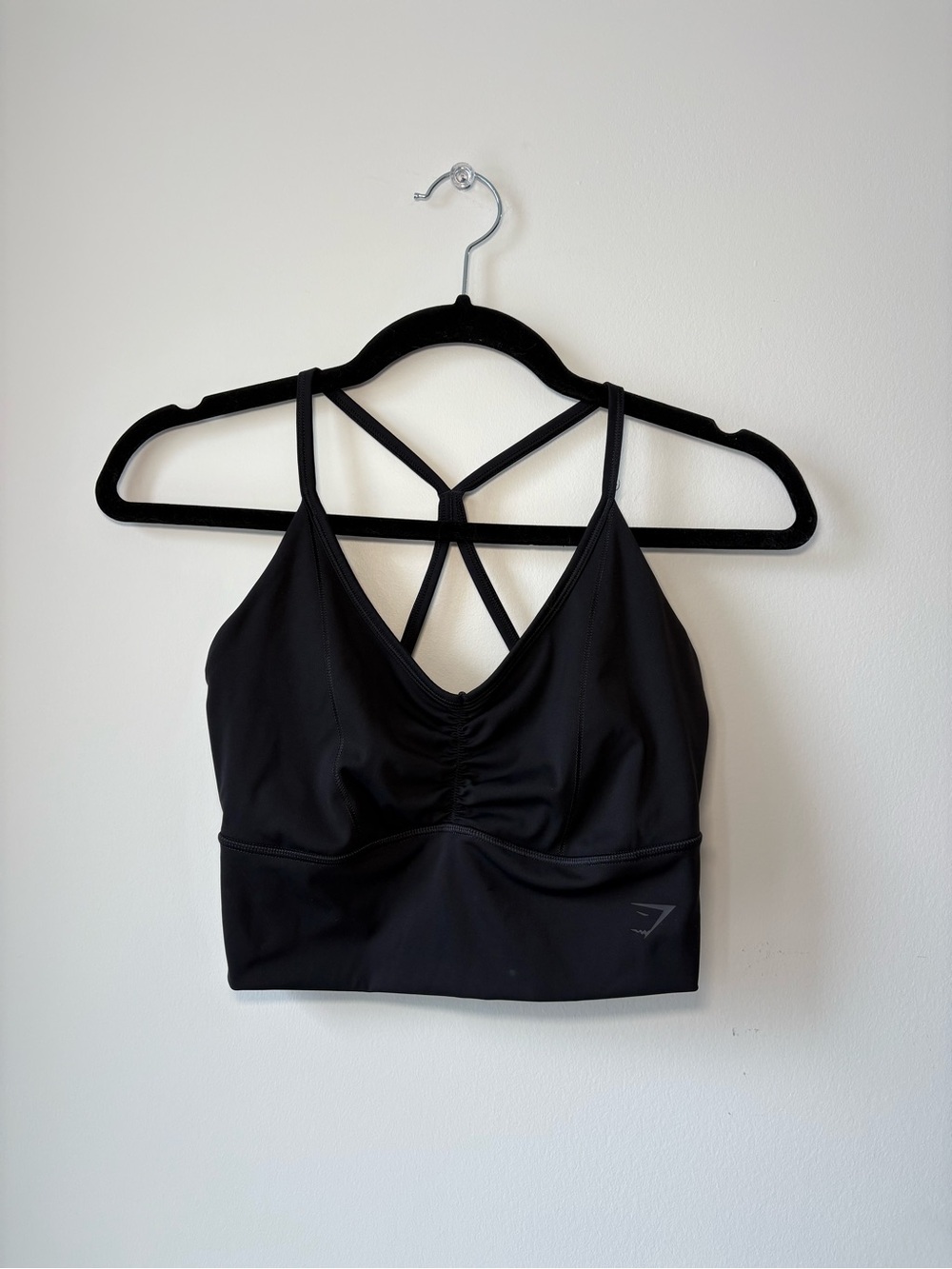 Gymshark Black Ruched Strappy Sports Bra